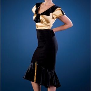 Stop Staring! Black and gold holiday dress